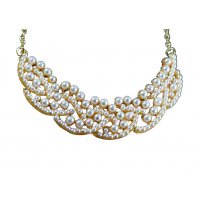 N077 - Pearl Collar Choker Necklace